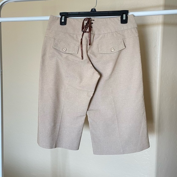 Y2k Charlotte Russe Tan Tie Up Capris - Picture 1 of 5